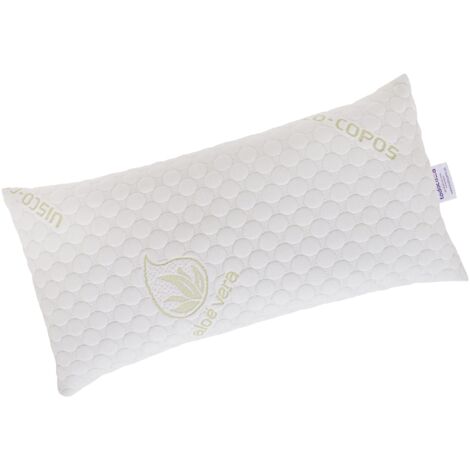 Todocama - Cuscino viscoelastico Aloe Vera con Fiocchi 100% viscoelastico Tessuto Strech Aloe Vera Termoregulabile Firmezza - Alto Made in Spagna (80 cm)