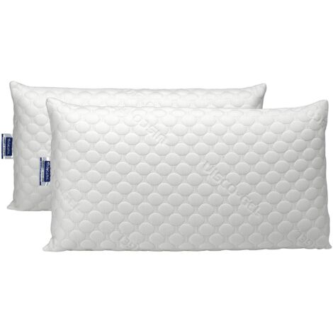 Todocama – Cuscino viscoelastico Viscogel con fiocchi 100% viscoelastici, tessuto stretch Viscogel, rigidità media – alta (tutte le misure disponibili) (confezione da 2 x 75 cm)