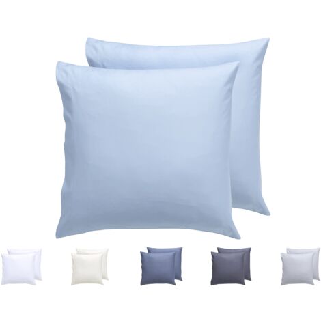Todocama Set di 2 federe in microfibra extra morbida, ipoallergenica. Set di 2-60 x 60 cm blu chiaro