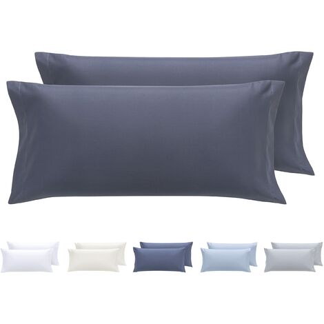 Todocama Set di 2 federe per cuscini, in microfibra extra morbida, ipoallergenica. Set di 2-70x40 cm Grigio Scuro (8435439012799)