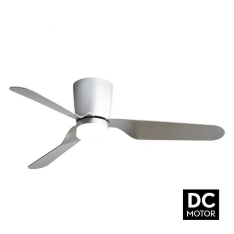 TODOLAMPARA - Fan de Deckenventilator mit Licht LED 18W Motor DC Modell KOCHI Farbe Silber, 3 Schattierungen de Licht mit Speicher, 3 Flügel, 5 Geschwindigkeiten, Fernbedienung, Timer, leise und niedr
