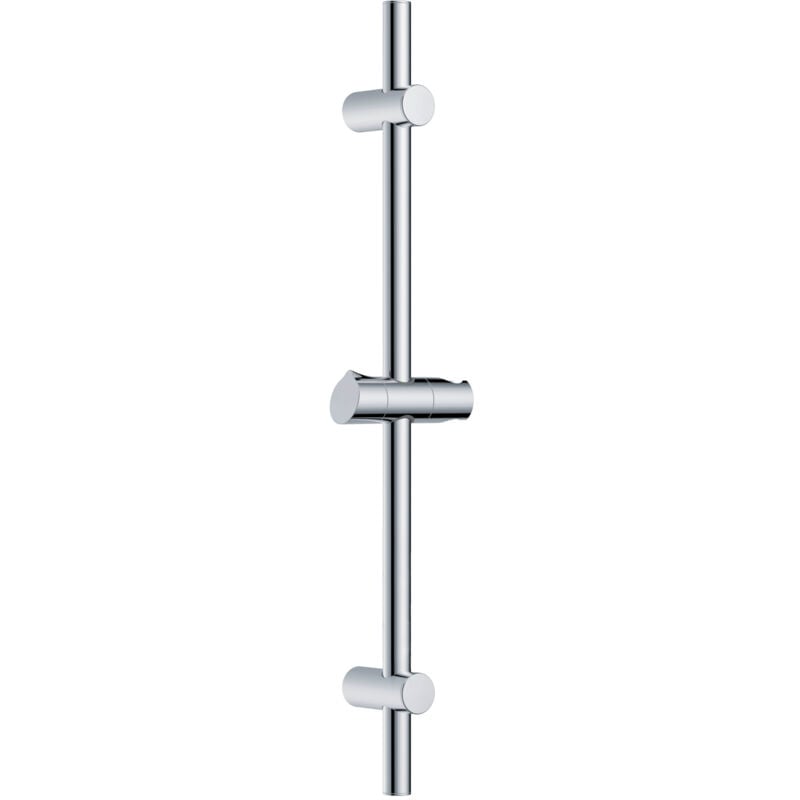 Todot - Barre de douche Chromé 70cm, Barre de douche en acier inoxydable avec Support de pommeau de douche pivotant à 360° et Fixations murales