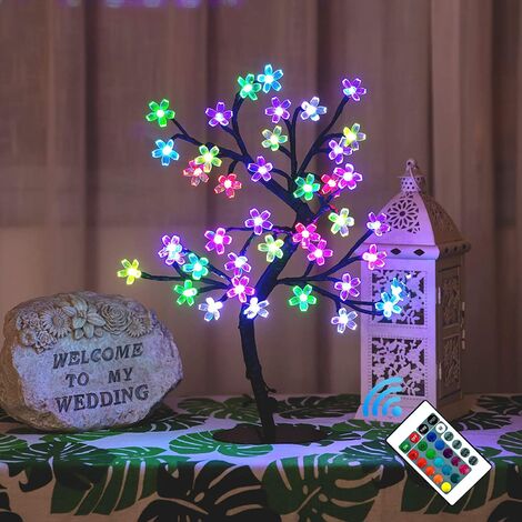 Todot – Lampe de cerisier LED 0.43m 40LED multicolore – Branches flexibles pour décoration intérieure – Télécommande RGB incluse - ST0011