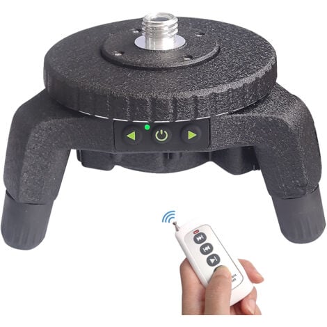 TODOT Support Rotatif Motorisé à 360° pour Niveau Laser, Connecteur de Trépied, avec Adaptateur 1/4" et 5/8", Base Pivotante à Rotation Précise à Réglage par Télécommande