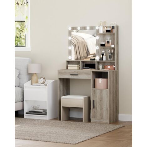 AUTRES Toeletta Con Specchio, 10 Luci Led, Toeletta Per Il Trucco, Bianco