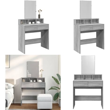 Toeletta con Specchio Grigio Sonoma 80x41x144,5 cm - Specchio da toeletta - Tavolo da trucco