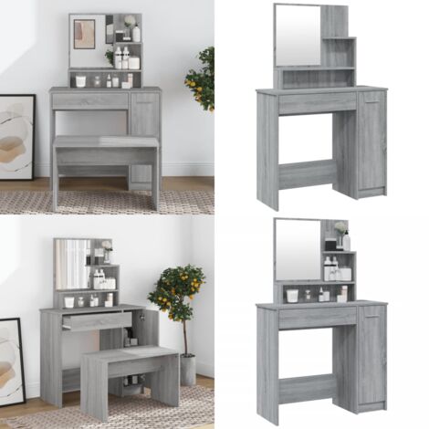 Toeletta con Specchio Grigio Sonoma 86,5x35x136 cm - Specchio vanità - Toeletta con specchio