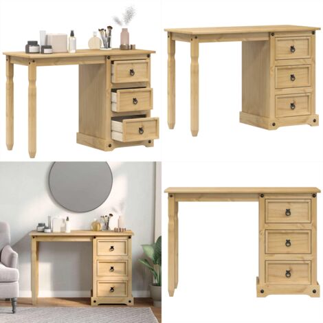 Toeletta Corona 110x47x75 cm in Legno Massello di Pino - Toeletta in legno massello - Toeletta in pino