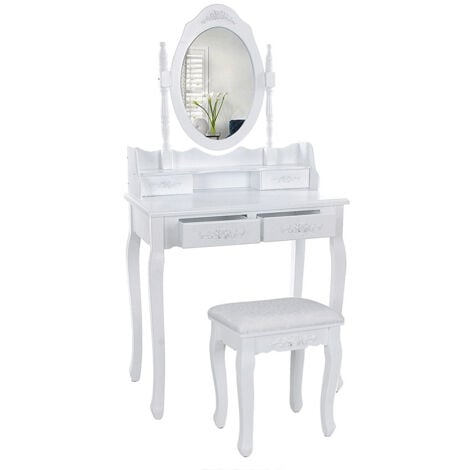 Toeletta di lusso leggera camera da letto moderna e minimalista in legno  massello toletta specchio per il trucco sgabello scrivania tavolo da trucco  uno - AliExpress
