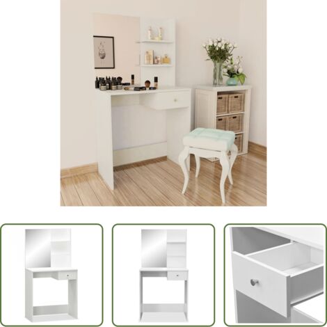 Toeletta moderna -  Toeletta in Legno Multistrato 75x40x141 cm Bianco