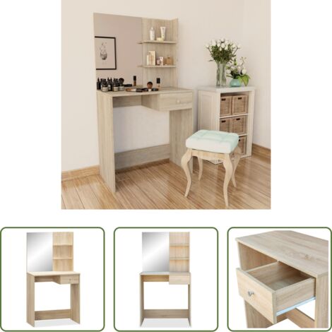 Toeletta moderna -  Toeletta in Legno Multistrato 75x40x141 cm Rovere
