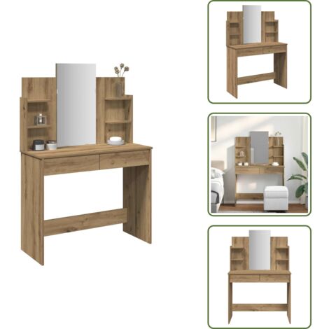 Toeletta rovere - vidaXL Toeletta con Specchio Rovere Artigianale 96x39x142 cm - Toeletta artigianale