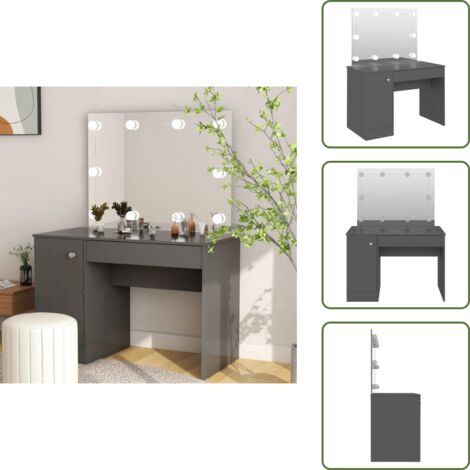 Toeletta - vidaXL Toeletta con Luci LED 110x55x145 cm in MDF Grigia -