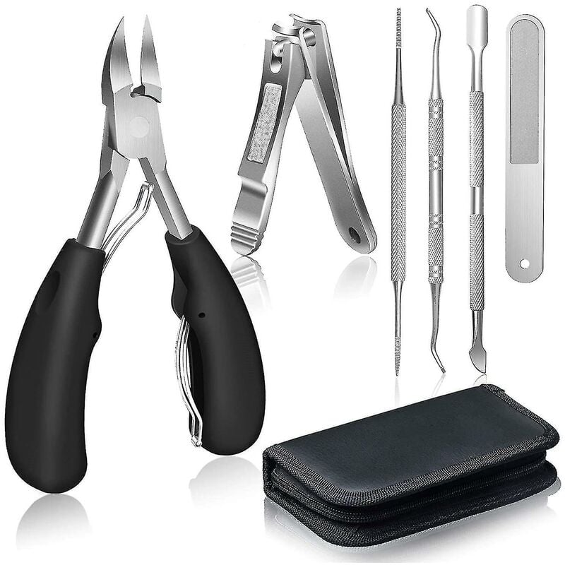 Crea - Toenail Clippers For Thick Nails And Ingrown Nails For Seniors - Stainless Steel Soft Grip Nail Clippers With Nail File