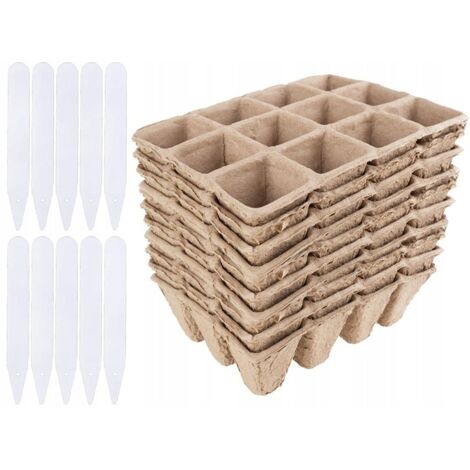 Töpfe für Pflanzensetzlinge, 10er Set + Etiketten