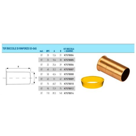 Tof - Boccole di rinforzo S5-GAS - Kit boccola + guarnizione d. 40 K757B007
