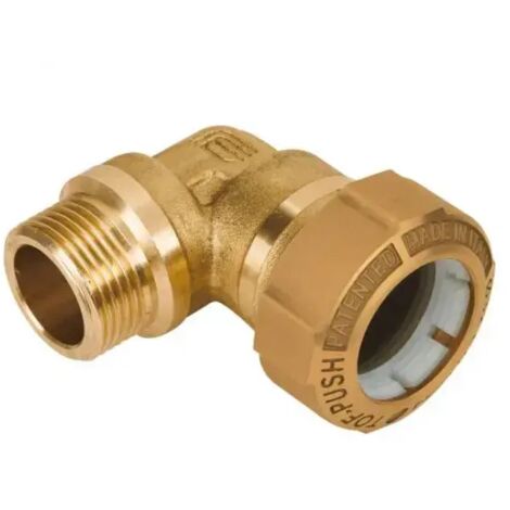 TOF/G M Push giunto a 90 per PE con filetto maschio con anello in plastica ø32 x 1" 01060006P