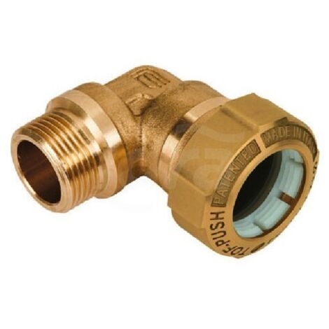 TOF/G M Push giunto a 90 per PE con filetto maschio con anello in plastica ø63 x 2" 01060009P