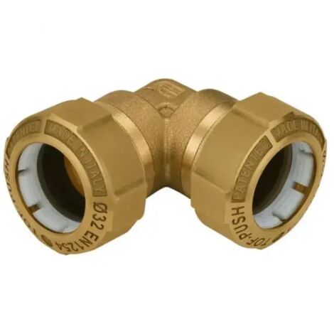 EFFEBI SPA Raccordo curvo in ottone doppio per tubo in polietilene serie tof-push ø25 EFFEBI