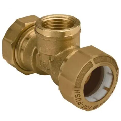TOF/T GAS Push giunto a T per PE con derivazione filettata femmina GAS con anello in plastica ø32 x 1" 01040006P