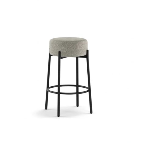 Toffee, Set di 2 Sgabelli in tessuto Grigio Chiaro (41cm X 41cm H. 67cm)