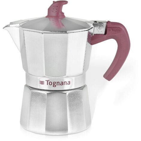 Tognana Extra Style, Caffettiera Moka, 6 Tazze, Alluminio, Grigio