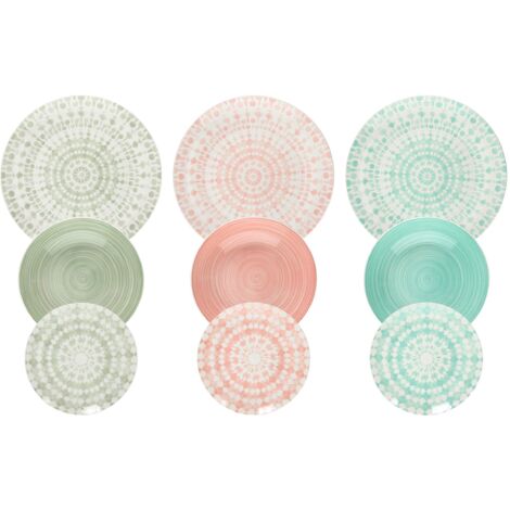 Tognana Gipsy Soft, Servizio Piatti per 6 persone, 18 Pezzi, Porcellana, Multicolore