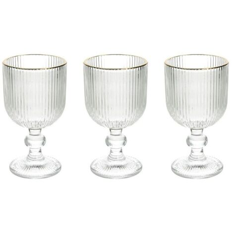 TOGNANA Set 3 Calici Eclipse Filo Oro