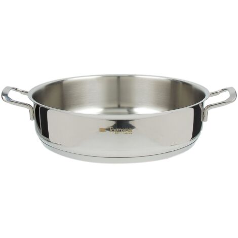 Tognana Vanitosa Tegame da 28 cm con 2 Manici, Acciaio Inossidabile, Argento