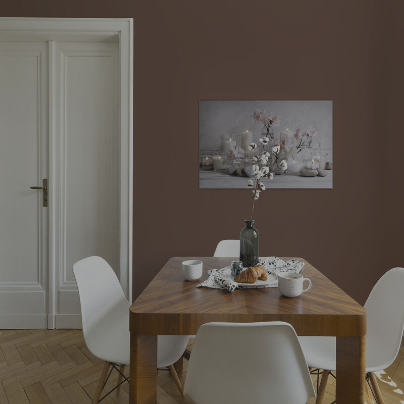 Toile à led Sérénité Bougies 90 x 60cm Gris, beige