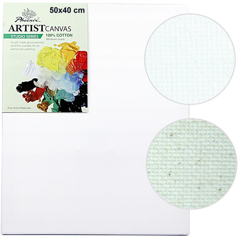 Toile à peindre, toile civière en coton, prête à l'emploi, 280g Phoenix 40x50cm