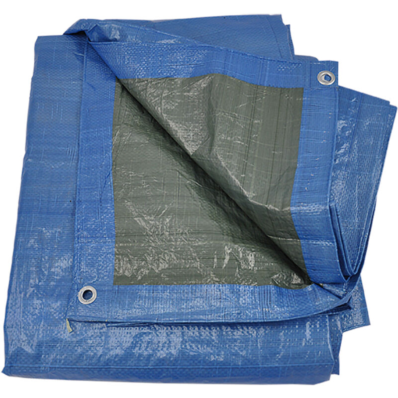 Bache a' oeillets en polye'thyle'ne 80 gr/m2 borde'e et renforce'e d'oeillets inde'chirables bache de protection 8x10 m Blu 8x10 mt