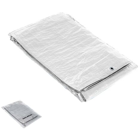 Toile blanc avec illets métalliques 6 x 12 mètres (environ)
