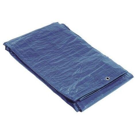 Toile bleue avec illets métalliques 4 x 6  m (environ)