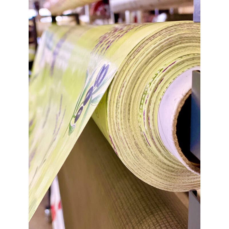 Toile cirée Imprimée Provençale - Au mètre - 220 x 140 cm - Vert .