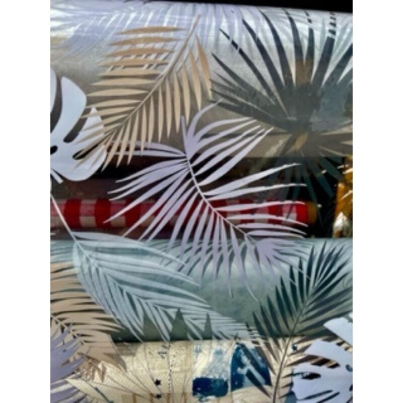 Toile Cirée Transparente Imprimée Virginia - Au Mètre - 220 x 140 cm .