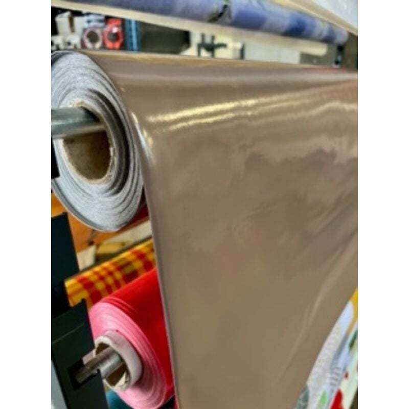 Toile cirée Unie - Au mètre - Imperméable - Anti-Tâches - 250 x 140 cm - Taupe.