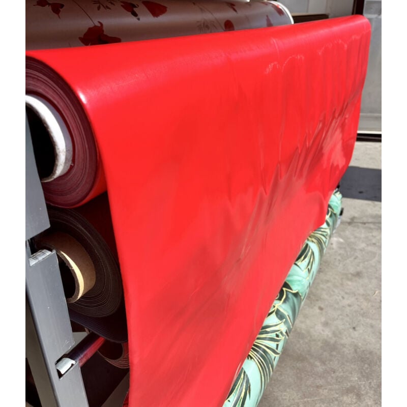 Toile cirée Unie - Au mètre - Imperméable - Anti-Tâches - 200 x 140 cm - rouge .