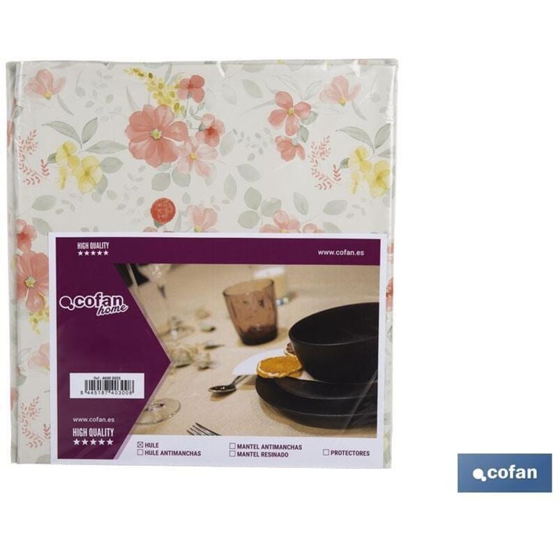 Cofan - Toile cirée au design moderne de grandes fleurs 140x300cm en pvc et polypropylène