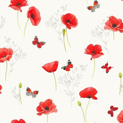 DOULITO Toile cirée au mètre - Largeur 140 cm - Coquelicot