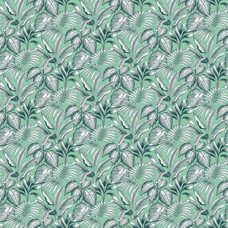 Toile cirée au mètre - Largeur 140 cm - Feuillage vert clair - Vert