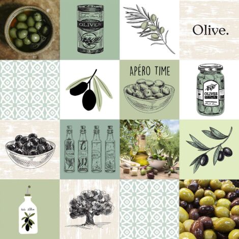 Toile cirée au mètre - Largeur 140 cm - Olives - Vert