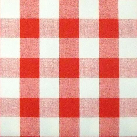 DOULITO Toile cirée au mètre - Largeur 140 cm - Vichy rouge - Rouge