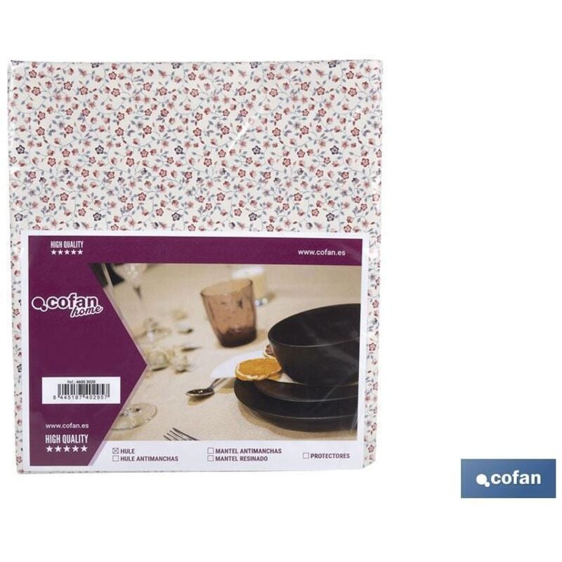 Cofan - Toile cirée avec motif floral moderne 140x300cm en pvc et polypropylène