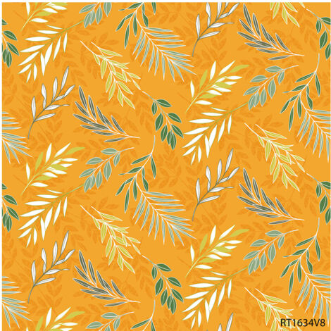 Toile Cirée Déco Access Deco Ramage Orange Rl De 140cmx20m - Access Deco