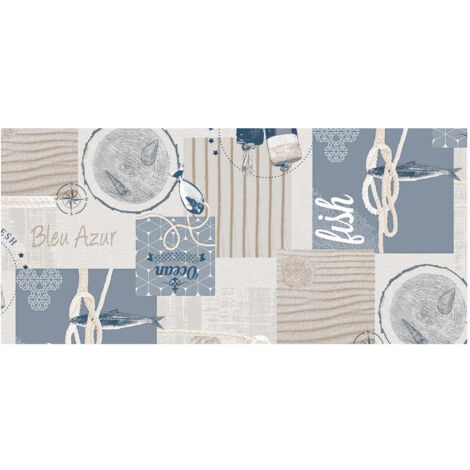 Toile Cirée Déco Bleu Azur 140cmx20ml - Access Deco