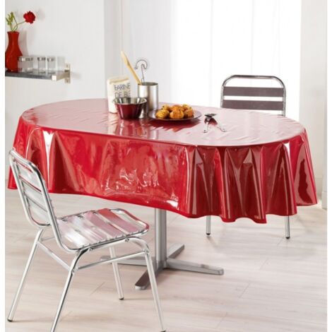 OstepDecor Nappe de table ronde transparente, 1,5 mm d'épaisseur, 122 cm,  pour table de salle à manger, nappe en vinyle transparent, imperméable