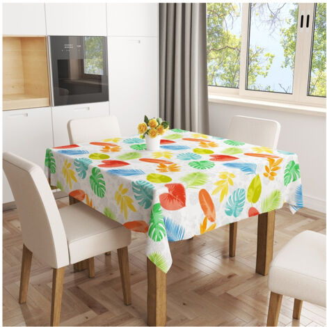 Toile Cirée Ovale 140x240cm Tuvalu Blanc Sur Cintre - Access Deco