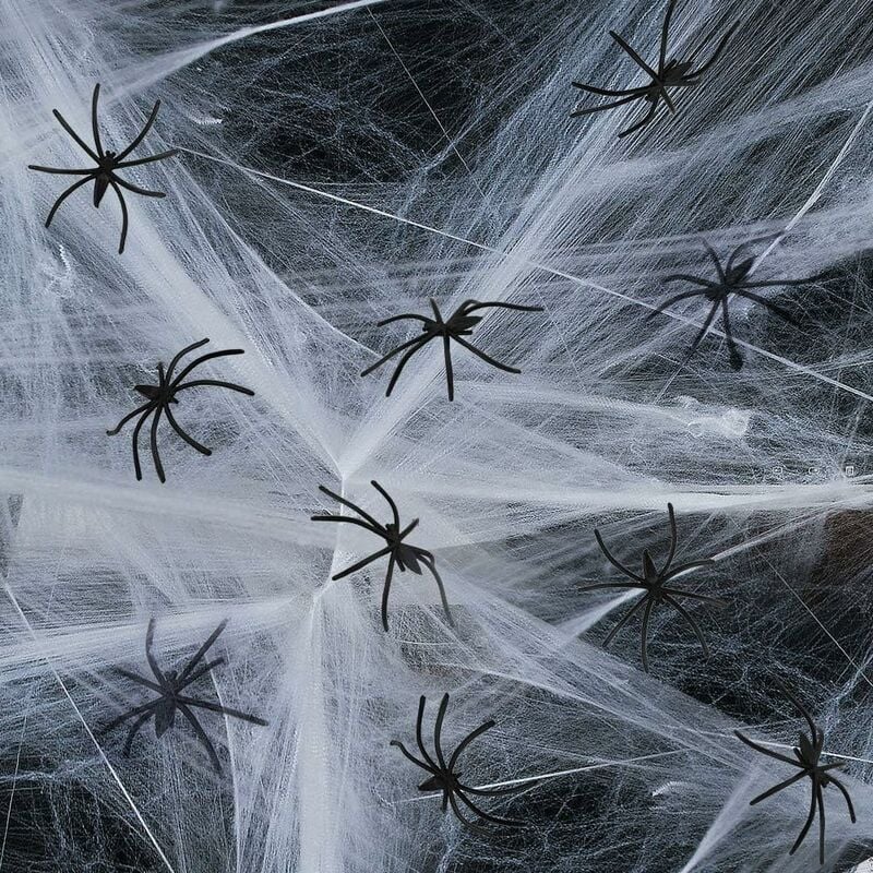 Toile d'araignée Décoration d'Halloween Toiles d'araignée Toiles d'araignée d'Halloween Décoration de toile d'araignée avec Idéal pour les portes de