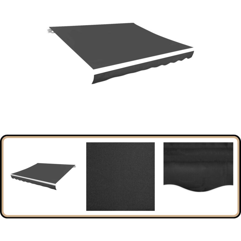 Vidaxl - Toile d'auvent Anthracite 400x300 cm - Toiles D'ombrage - Auvent - Parasol - Protection Solaire - Jardin